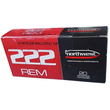 NorthWest 222 Rem 55gr, Nosler BT 3,56g, lőszer