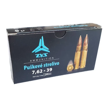 ZVS 7,62x39, 8,0g FMJ 124gr, lőszer