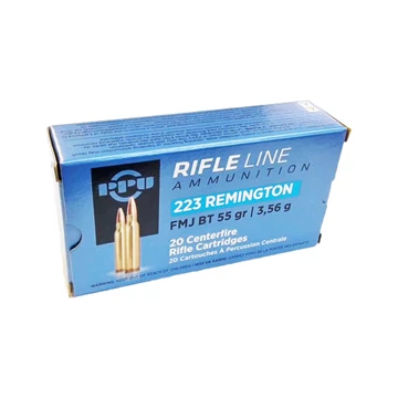 PPU Partizan 223 Rem 3,56g/55 gr FMJ lőszer, 20 db/dob