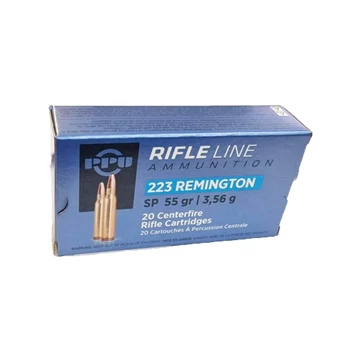 PPU Partizan 223 Rem 3,56g/55 gr SP lőszer, 20 db/dob