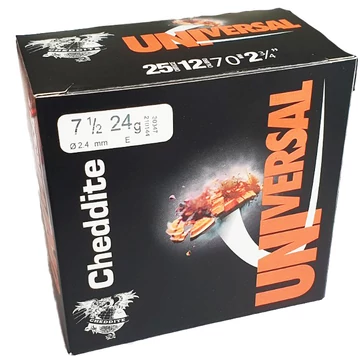 Cheddite 12/70 Universal Trap 24g, 2,40 mm sörétes lőszer