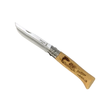 Opinel no.8 kés, inox, hal minta