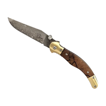 Betyár bicska, fejesgörbe, prémium bükkfa, damaszkuszi acél penge