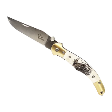 Betyár Bicska, fejesgörbe, csont markolat, fácán