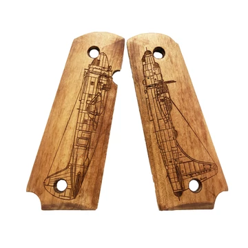 Colt 1911 faragott fa markolat, bombázó