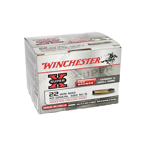 Winchester Super-X .22 WMR 2,6g/40 gr JHP lőszer, 150 db/dob