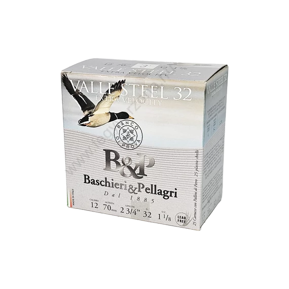 Baschieri & Pellagri 12/76 Valle Steel Magnum 32g, 3,3mm sörétes lőszer
