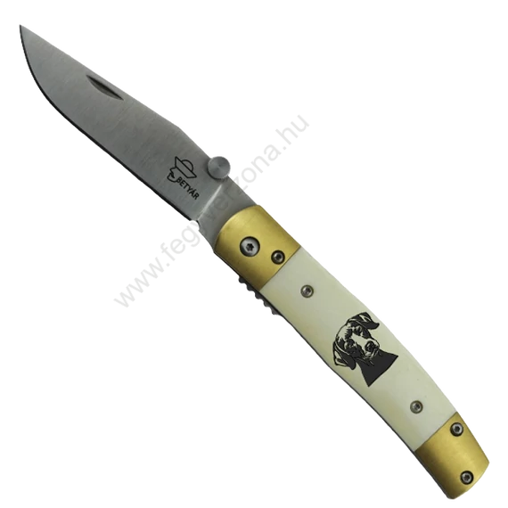 Betyár bicska, maskara, csont markolat, vizsla motívum