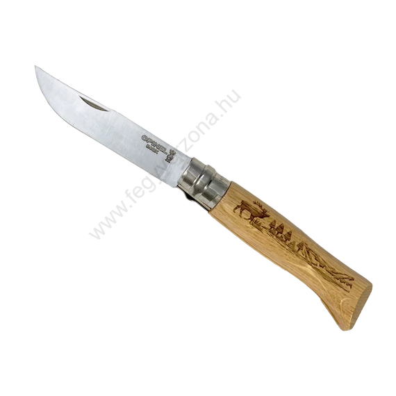 Opinel no.8 kés, inox, szarvas minta