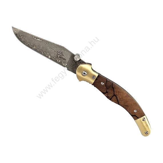 Betyár bicska, fejesgörbe, prémium bükkfa, damaszkuszi acél penge