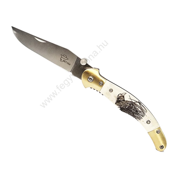 Betyár Bicska, fejesgörbe, csont markolat, fácán