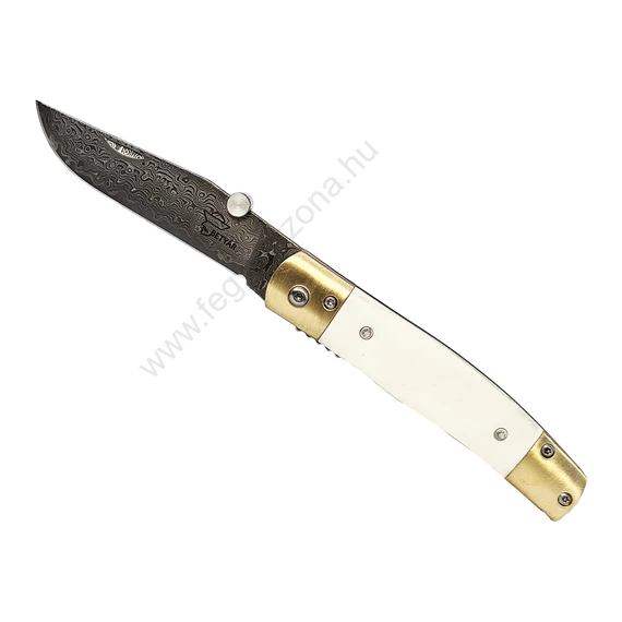 Betyár bicska, maskara, csont markolat, damaszk
