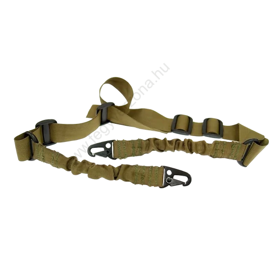 Hordszíj, 2 pontos, bungee, coyote brown