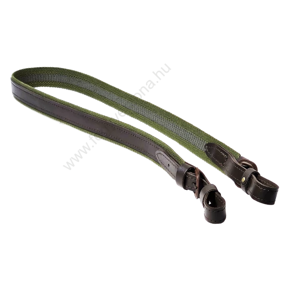 Bőr, gyöngyvászon vadászpuska szíj - barna, zöld - 30/102